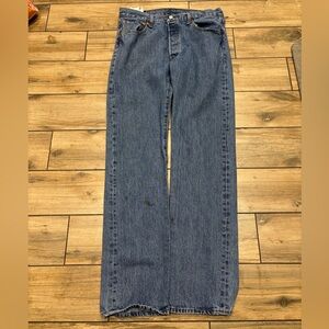 Levi’s 501 Button Fly Medium Wash Blue Jeans Size 34x36 8 Inch Leg Opening